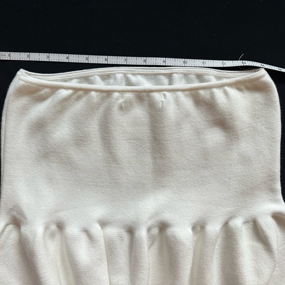 NWT Anthropologie Ivory Strapless Knit Peplum Tube top - Picture 9 of 11